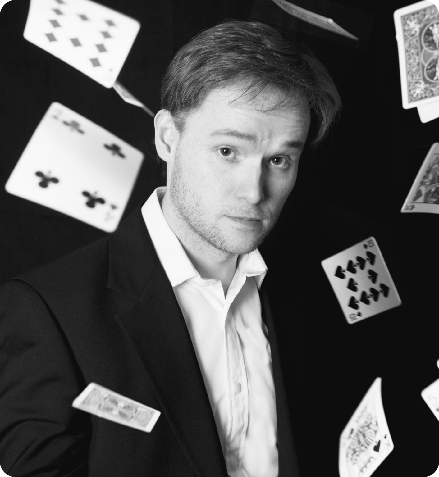 James Pritchard performing close-up magic